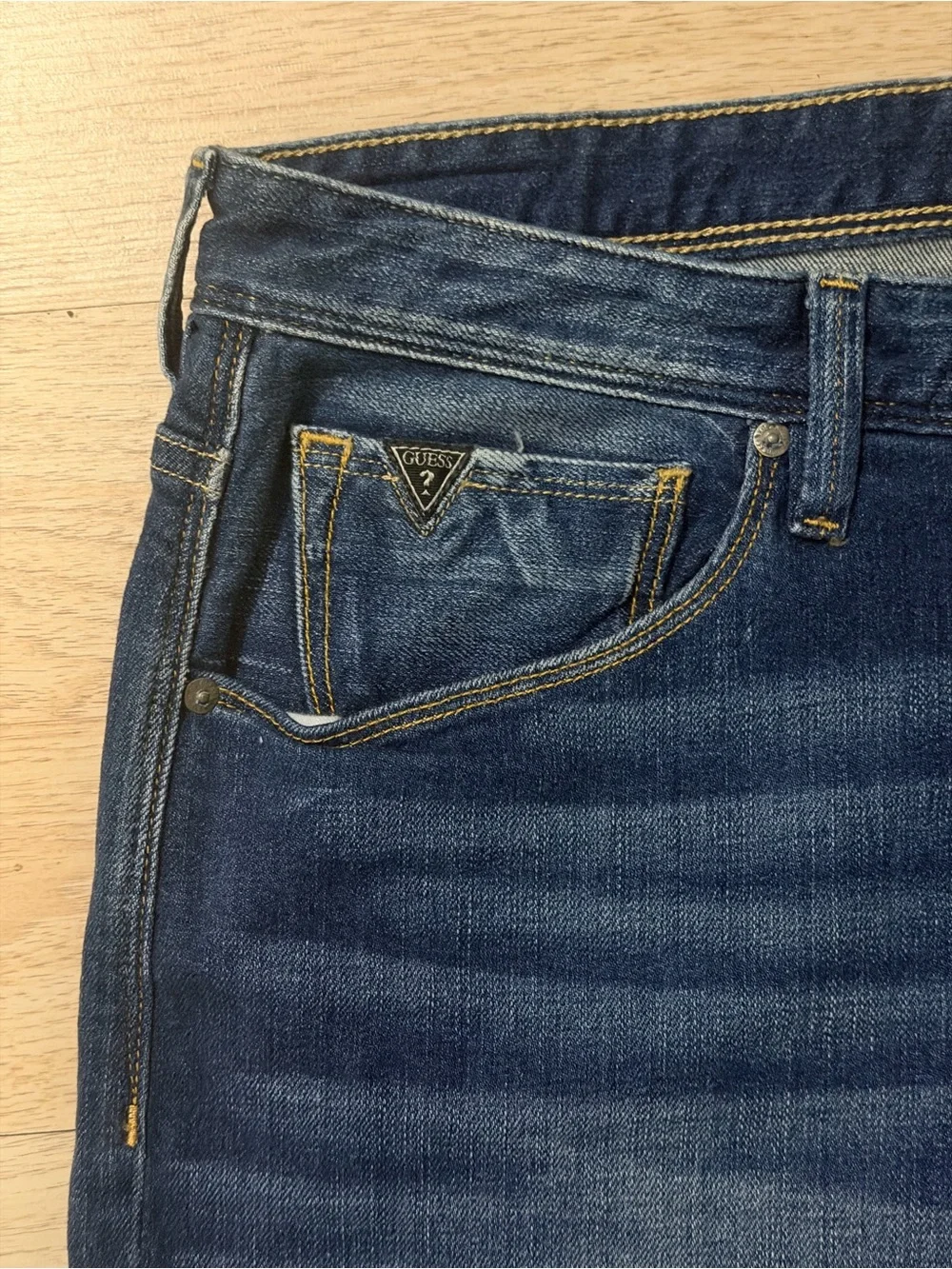 Guess Men's Slim Straight Jeans in Medium/Dark Blue Wash